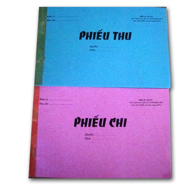 Phiếu Thu, Chi 13×19- 2 liên (25 bộ)